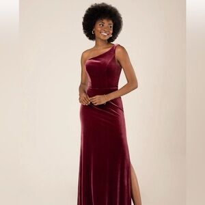 SORELLA VITA One-Shoulder Velvet Dress in Merlo